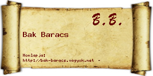 Bak Baracs névjegykártya